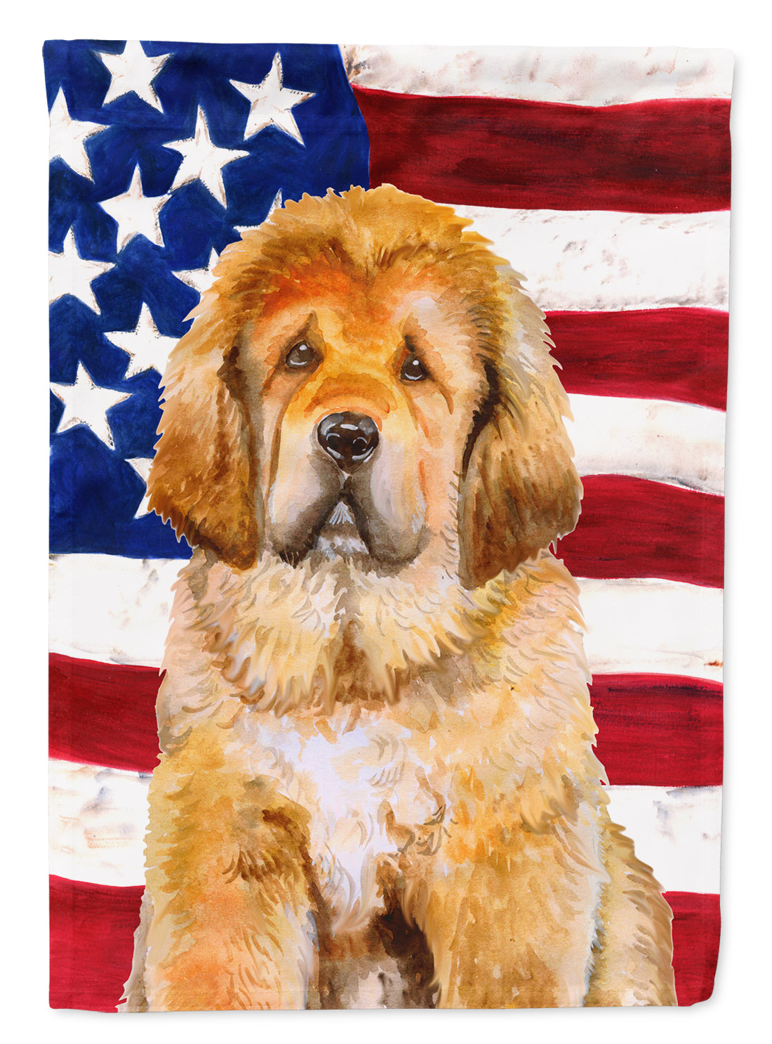 Tibetan Mastiff Patriotic Garden Flag Mailbox Decorative Yard Banner Outside Patio Artwork for Flower Beds, Garden Size, Multicolor
