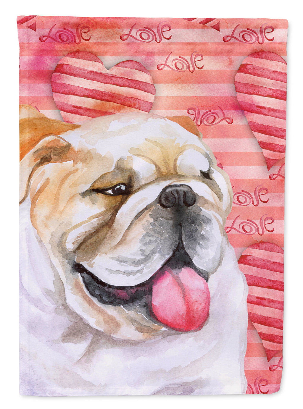 English Bulldog Love Garden Flag Mailbox Decorative Yard Banner Outside Patio Artwork for Flower Beds, Garden Size, Multicolor