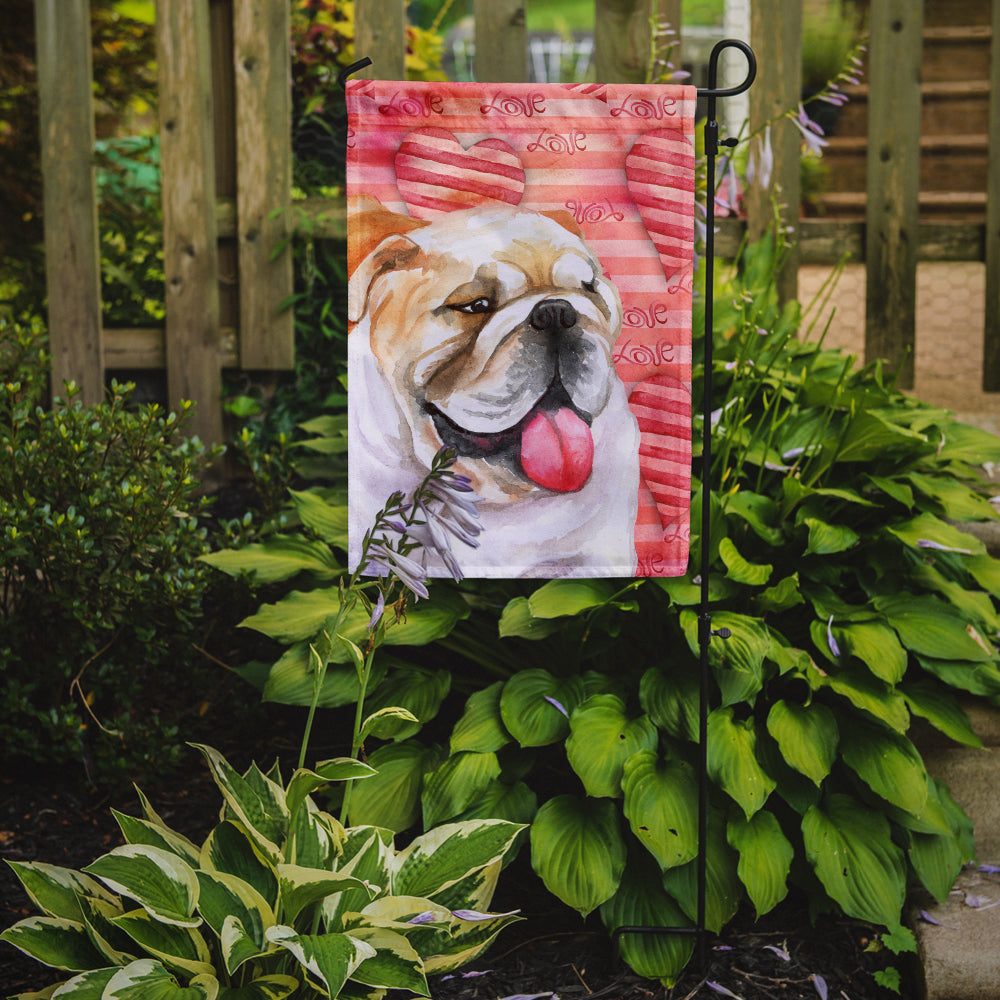 English Bulldog Love Garden Flag Mailbox Decorative Yard Banner Outside Patio Artwork for Flower Beds, Garden Size, Multicolor