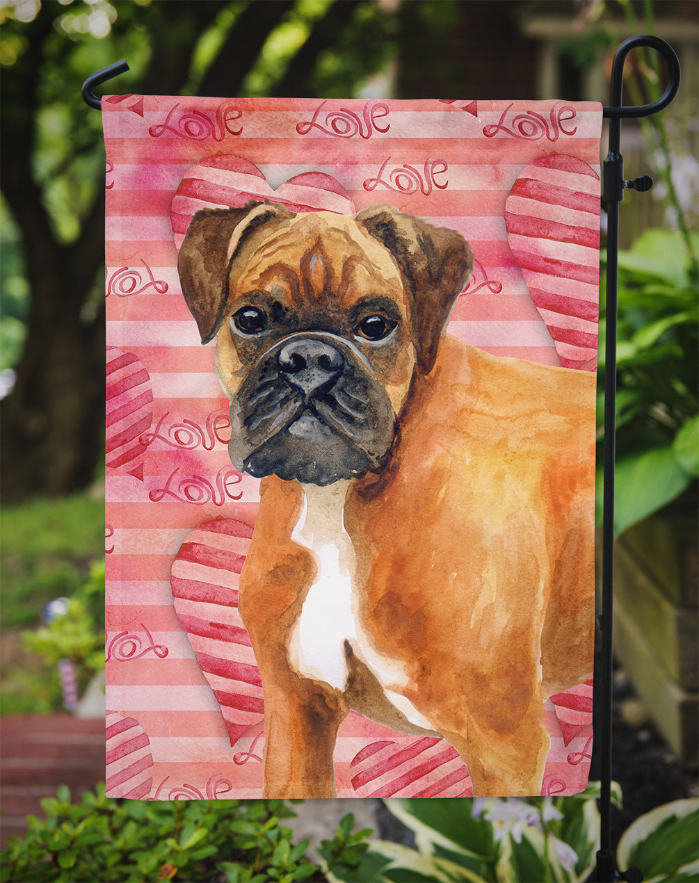 German Boxer Love Garden Flag Mailbox Decorative Yard Banner Outside Patio Artwork for Flower Beds, Garden Size, Multicolor