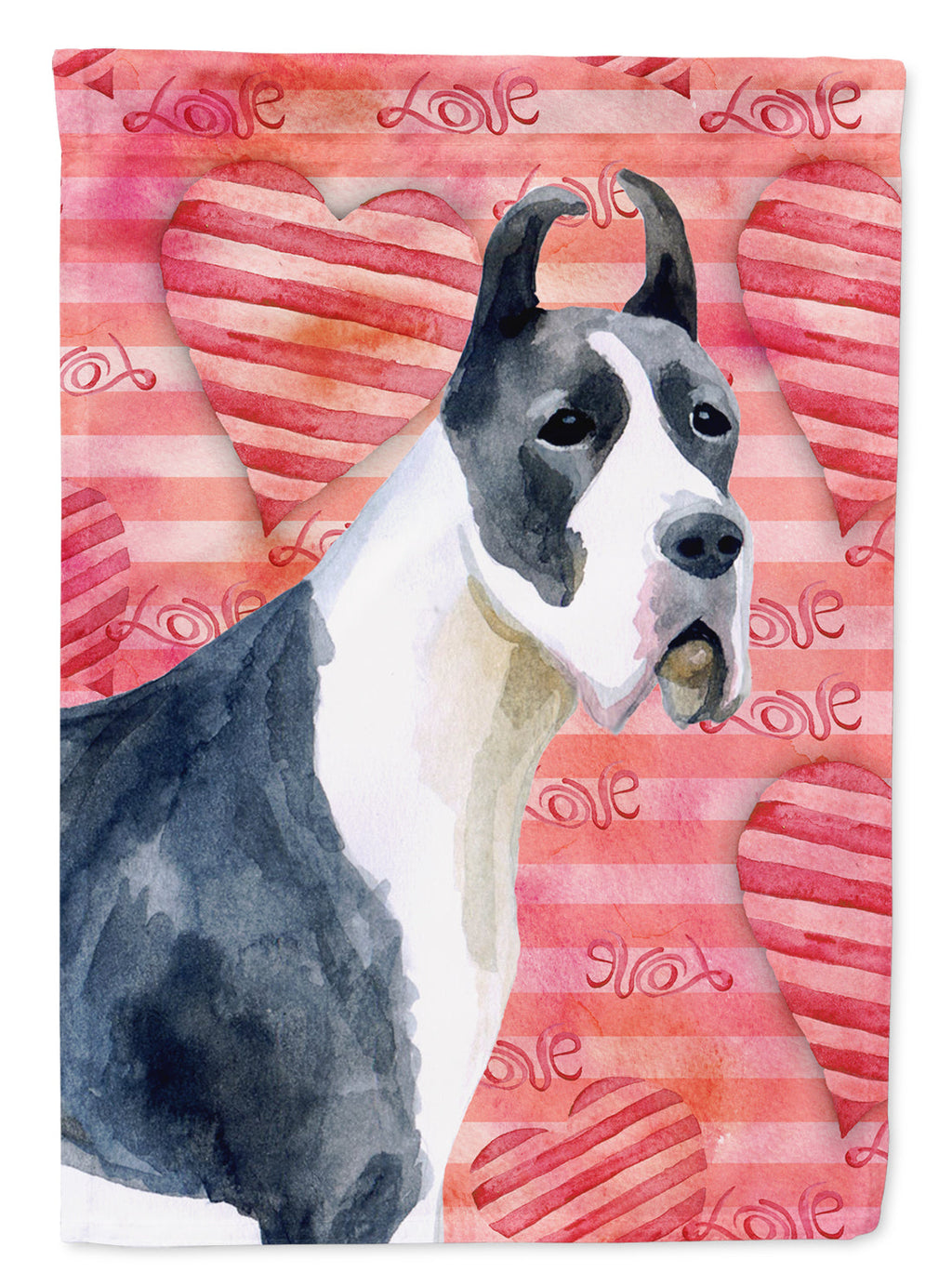 Harlequin Great Dane Love Garden Flag Mailbox Decorative Yard Banner Outside Patio Artwork for Flower Beds, Garden Size, Multicolor