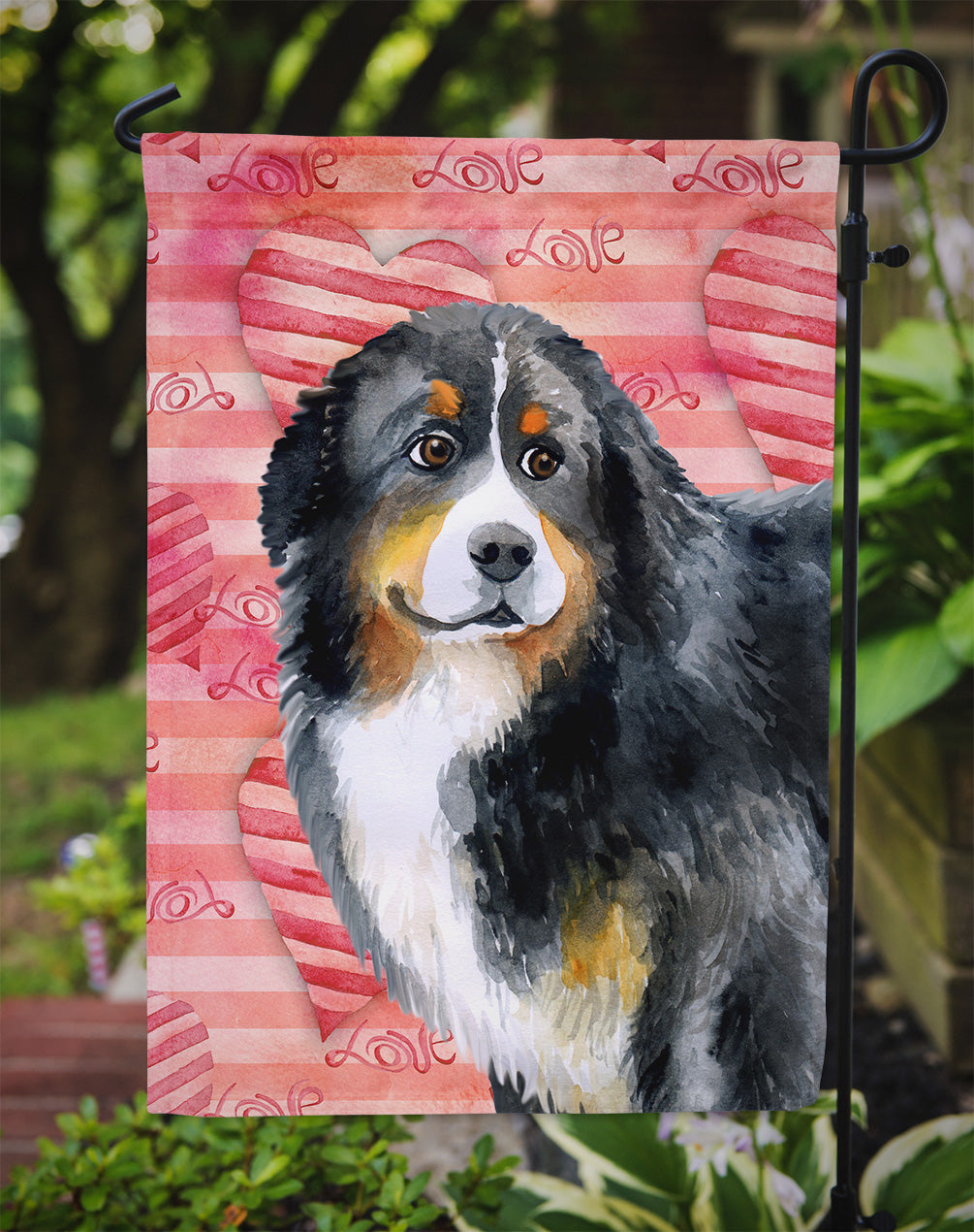 Bernese Mountain Dog Love Garden Flag Mailbox Decorative Yard Banner Outside Patio Artwork for Flower Beds, Garden Size, Multicolor