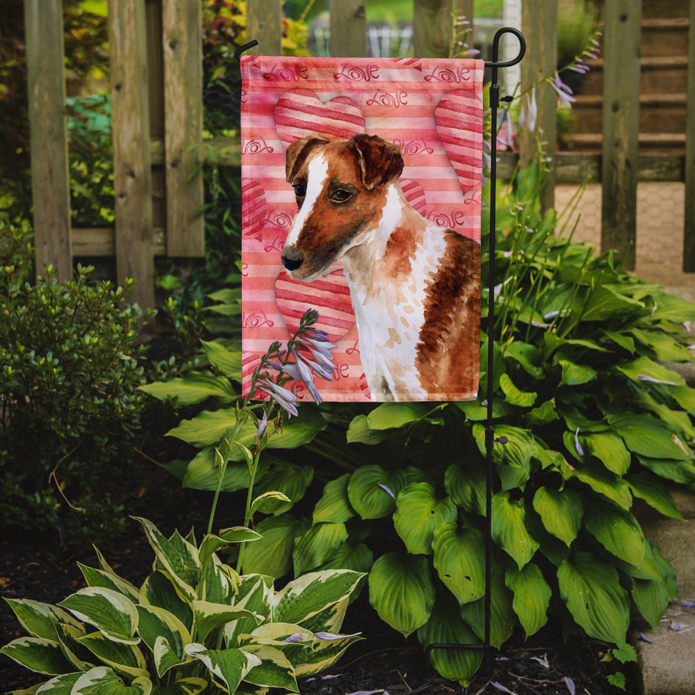 Smooth Fox Terrier Love Garden Flag Mailbox Decorative Yard Banner Outside Patio Artwork for Flower Beds, Garden Size, Multicolor
