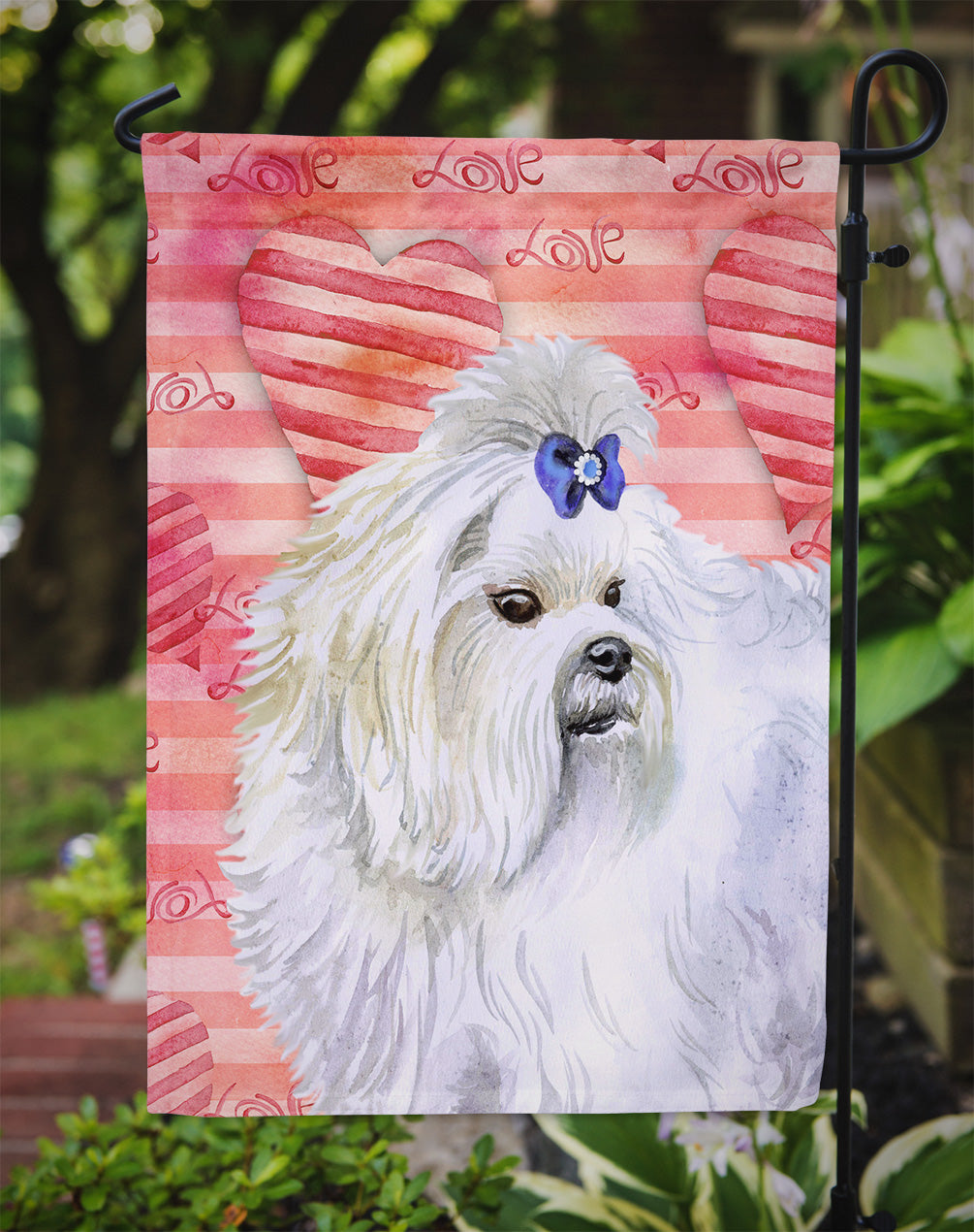 Maltese Love Garden Flag Mailbox Decorative Yard Banner Outside Patio Artwork for Flower Beds, Garden Size, Multicolor