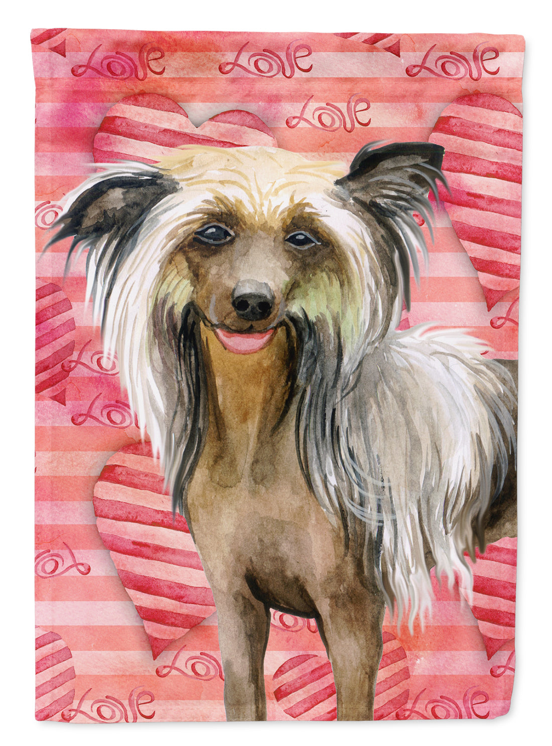 Chinese Crested Love Garden Flag Mailbox Decorative Yard Banner Outside Patio Artwork for Flower Beds, Garden Size, Multicolor