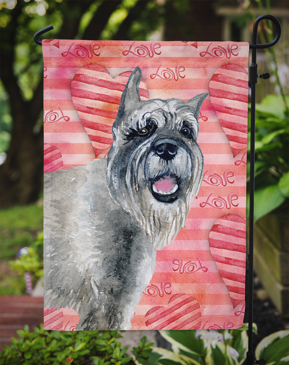 Schnauzer Love Garden Flag Mailbox Decorative Yard Banner Outside Patio Artwork for Flower Beds, Garden Size, Multicolor
