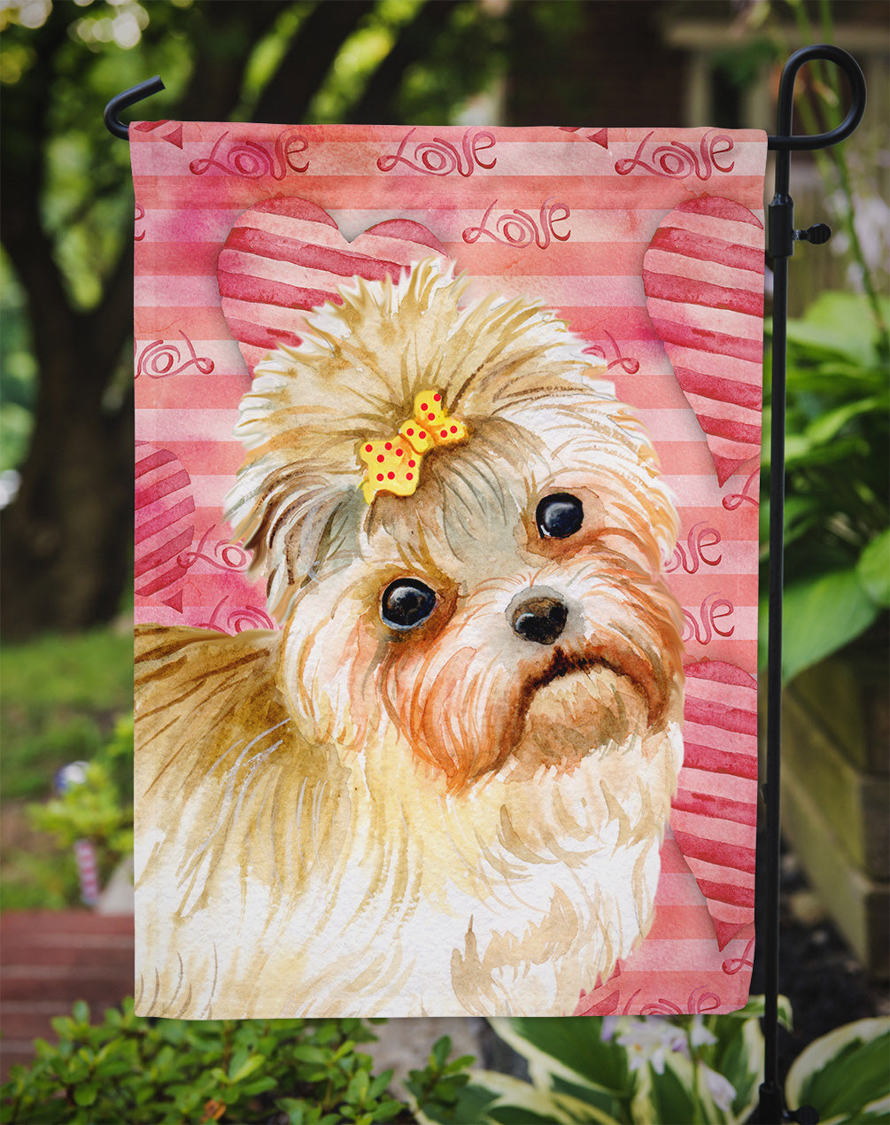 Morkie Love Garden Flag Mailbox Decorative Yard Banner Outside Patio Artwork for Flower Beds, Garden Size, Multicolor