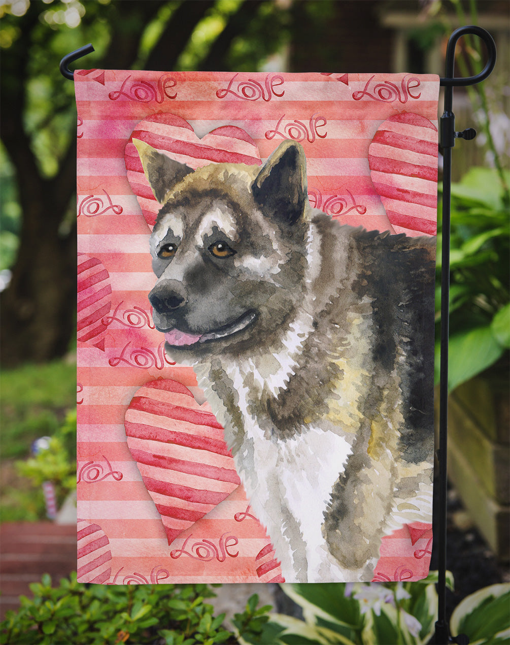 American Akita Love Garden Flag Mailbox Decorative Yard Banner Outside Patio Artwork for Flower Beds, Garden Size, Multicolor