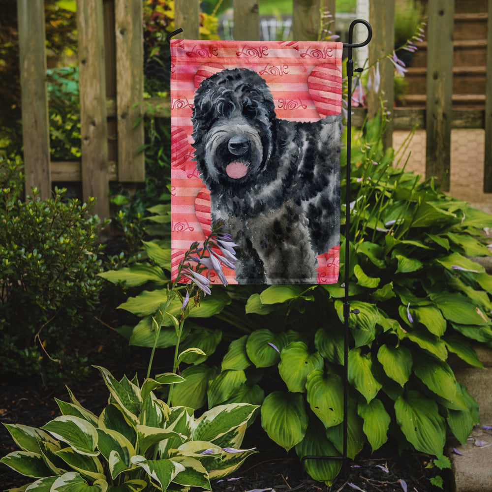 Black Russian Terrier Love Garden Flag Mailbox Decorative Yard Banner Outside Patio Artwork for Flower Beds, Garden Size, Multicolor