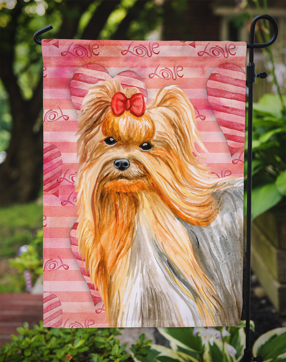 Yorkshire Terrier Love Garden Flag Mailbox Decorative Yard Banner Outside Patio Artwork for Flower Beds, Garden Size, Multicolor