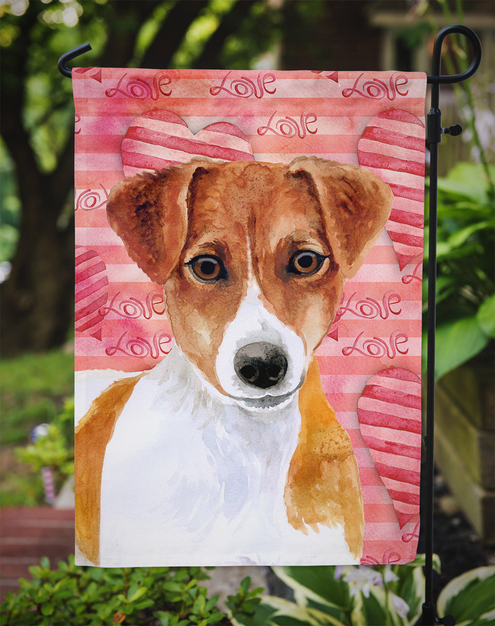 Jack Russell Terrier Love Garden Flag Mailbox Decorative Yard Banner Outside Patio Artwork for Flower Beds, Garden Size, Multicolor