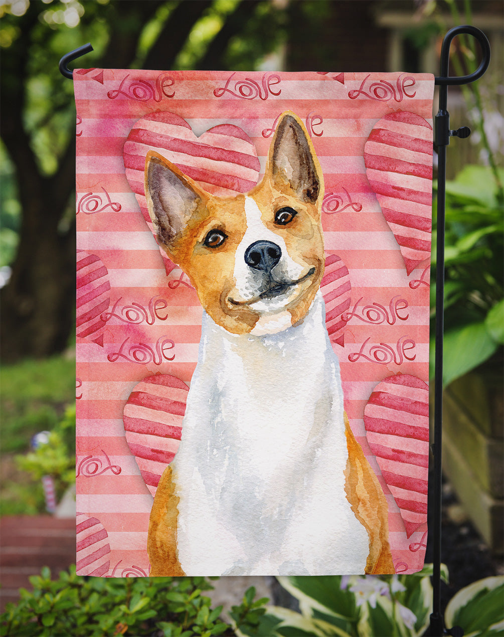 Basenji Love Garden Flag Mailbox Decorative Yard Banner Outside Patio Artwork for Flower Beds, Garden Size, Multicolor