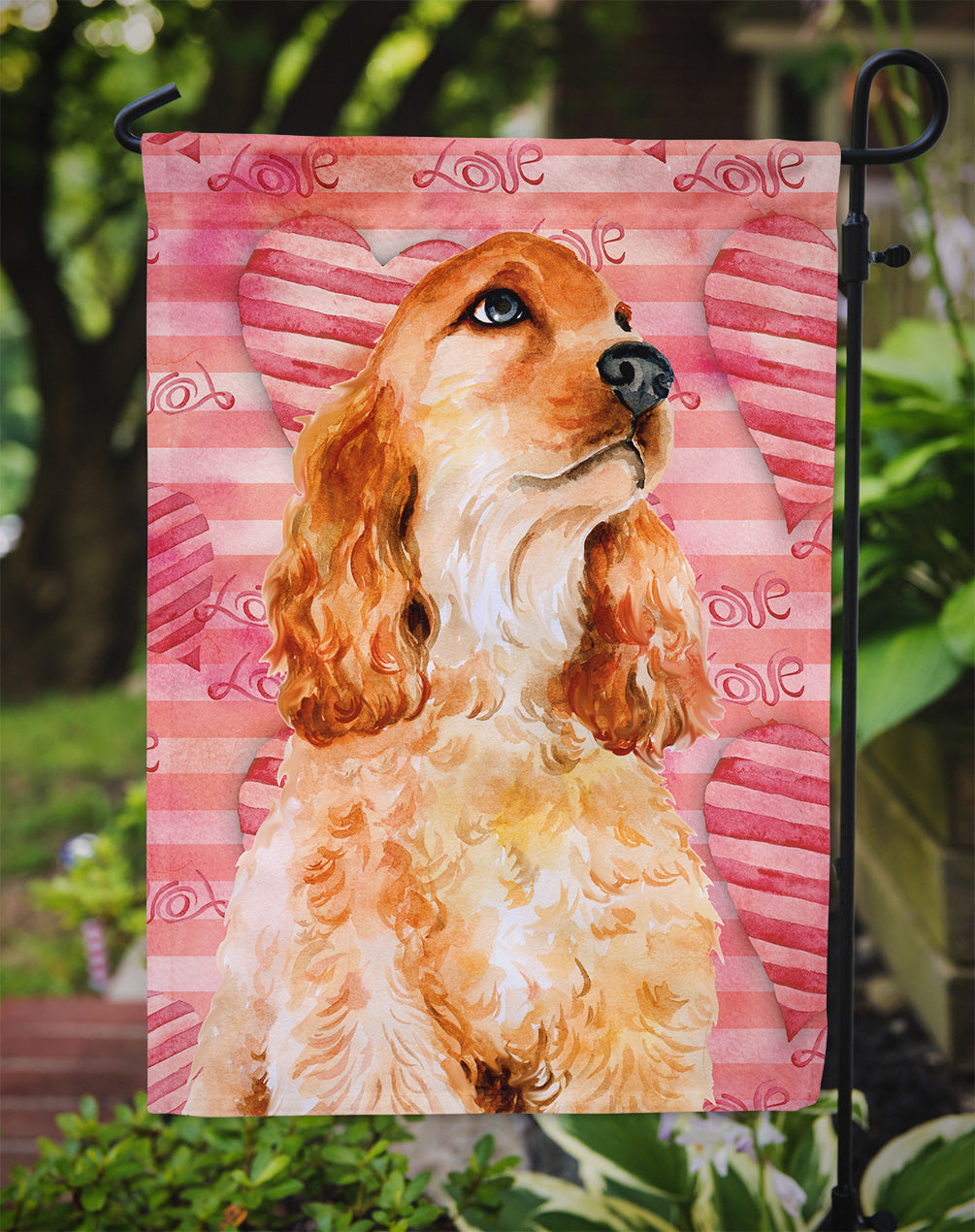 Cocker Spaniel Love Garden Flag Mailbox Decorative Yard Banner Outside Patio Artwork for Flower Beds, Garden Size, Multicolor
