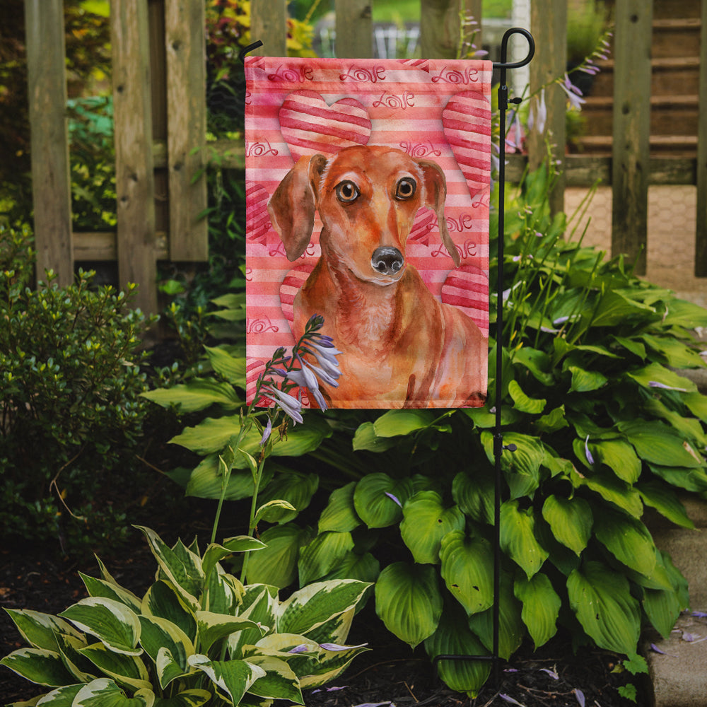 Red Dachshund Love Garden Flag Mailbox Decorative Yard Banner Outside Patio Artwork for Flower Beds, Garden Size, Multicolor