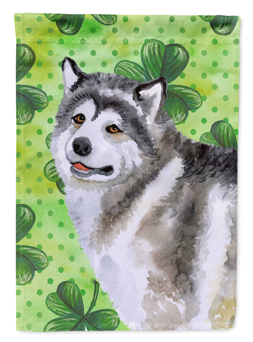 Alaskan Malamute St Patrick's Garden Flag Mailbox Decorative Yard Banner Outside Patio Artwork for Flower Beds, Garden Size, Multicolor
