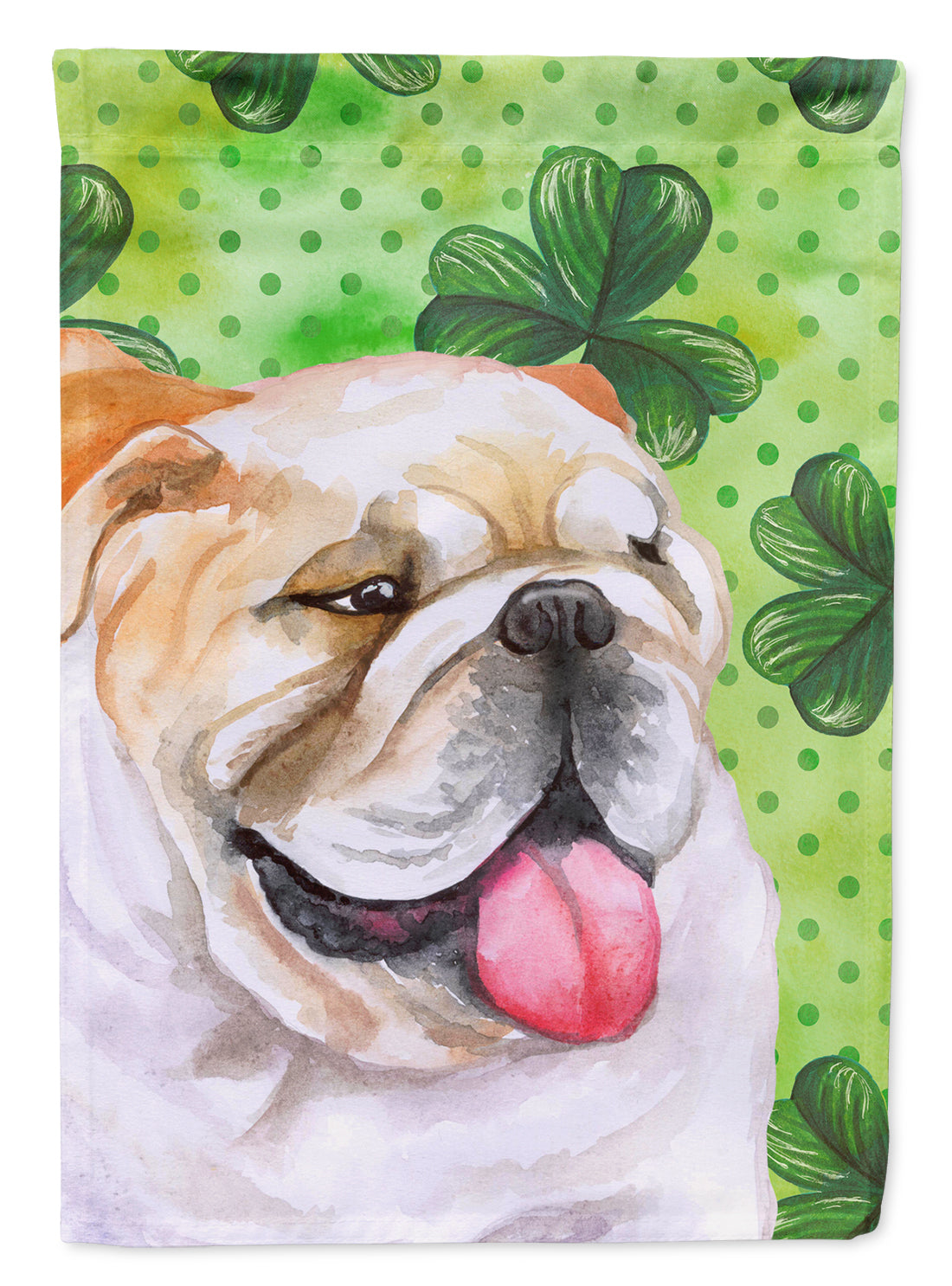 English Bulldog St Patrick's Garden Flag Mailbox Decorative Yard Banner Outside Patio Artwork for Flower Beds, Garden Size, Multicolor