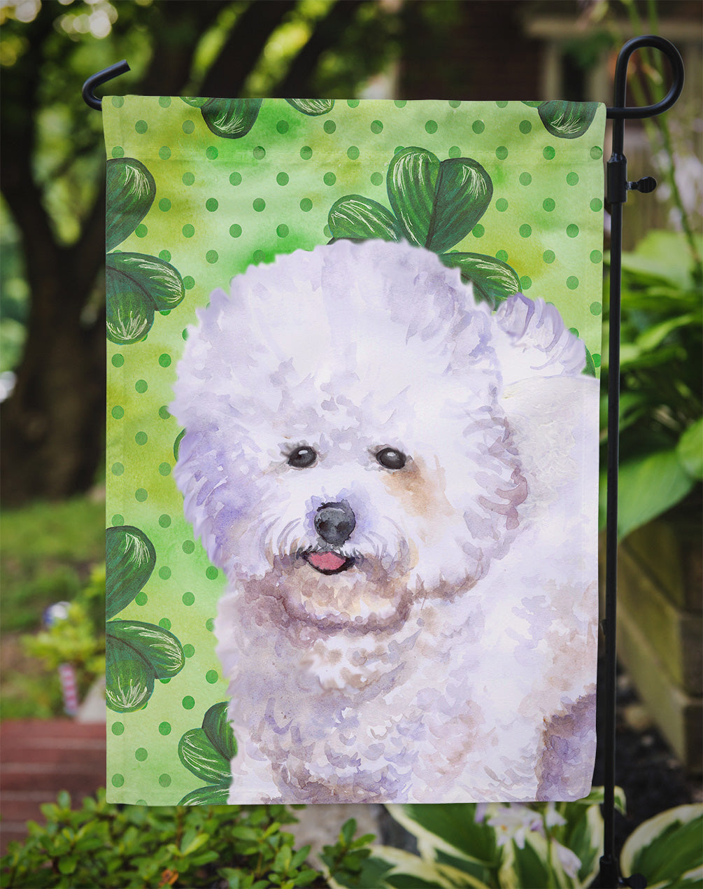 Bichon Frise St Patrick's Garden Flag Mailbox Decorative Yard Banner Outside Patio Artwork for Flower Beds, Garden Size, Multicolor