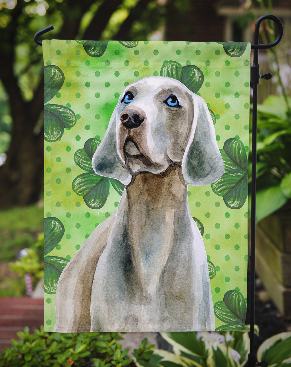Weimaraner St Patrick's Garden Flag Mailbox Decorative Yard Banner Outside Patio Artwork for Flower Beds, Garden Size, Multicolor