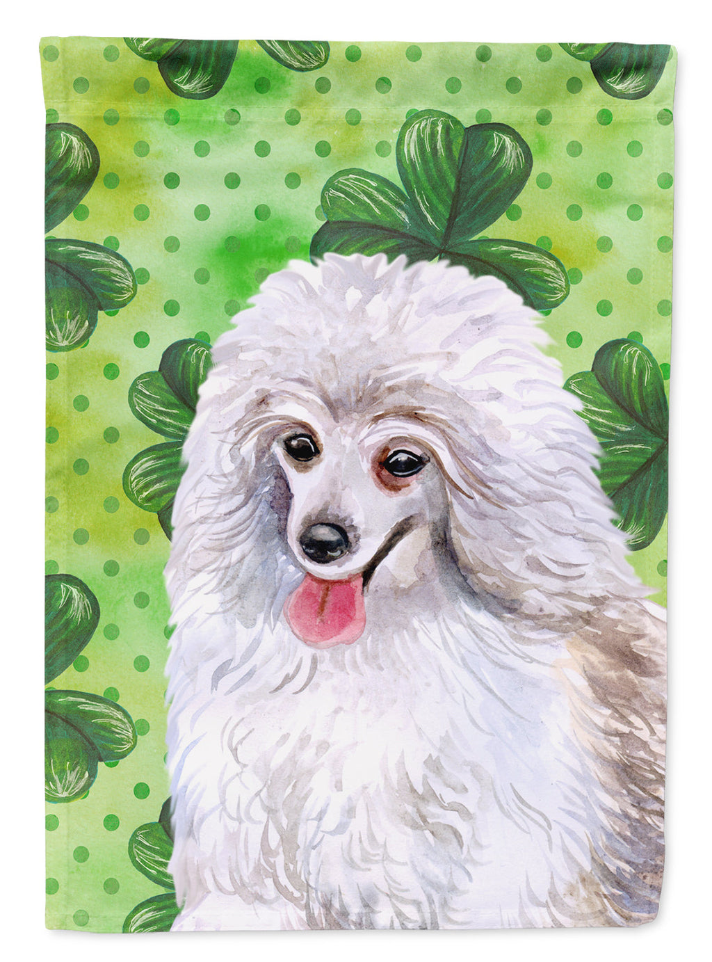 Medium White Poodle St Patrick's Garden Flag Mailbox Decorative Yard Banner Outside Patio Artwork for Flower Beds, Garden Size, Multicolor