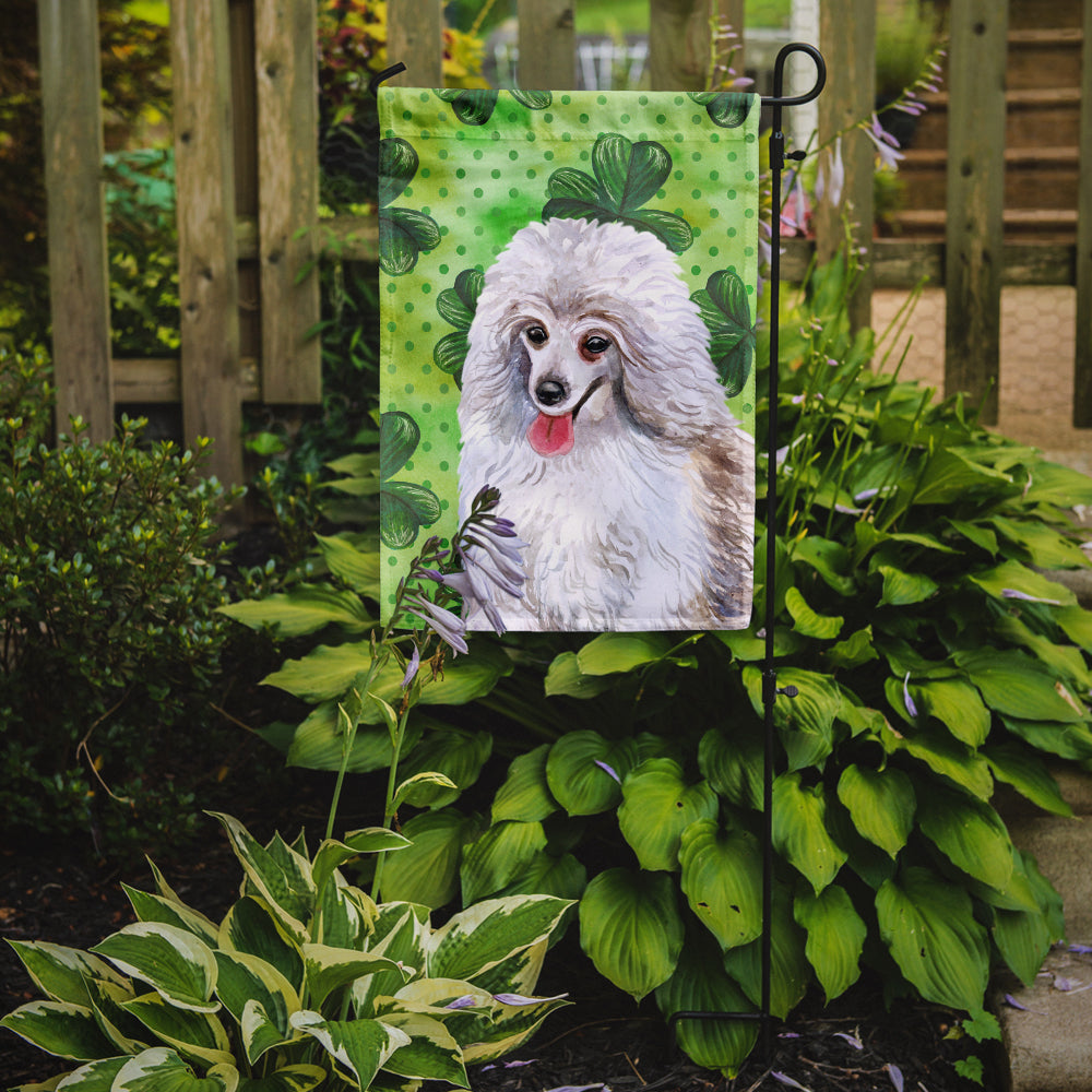 Medium White Poodle St Patrick's Garden Flag Mailbox Decorative Yard Banner Outside Patio Artwork for Flower Beds, Garden Size, Multicolor