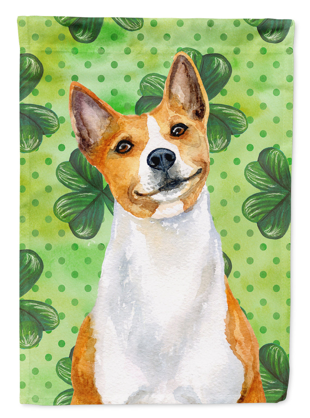 Basenji St Patrick's Garden Flag Mailbox Decorative Yard Banner Outside Patio Artwork for Flower Beds, Garden Size, Multicolor