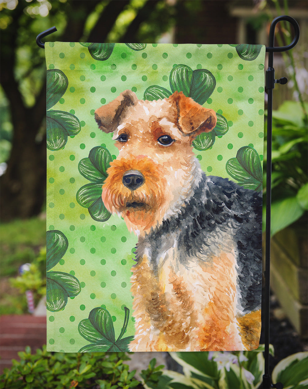 Welsh Terrier St Patrick's Garden Flag Mailbox Decorative Yard Banner Outside Patio Artwork for Flower Beds, Garden Size, Multicolor