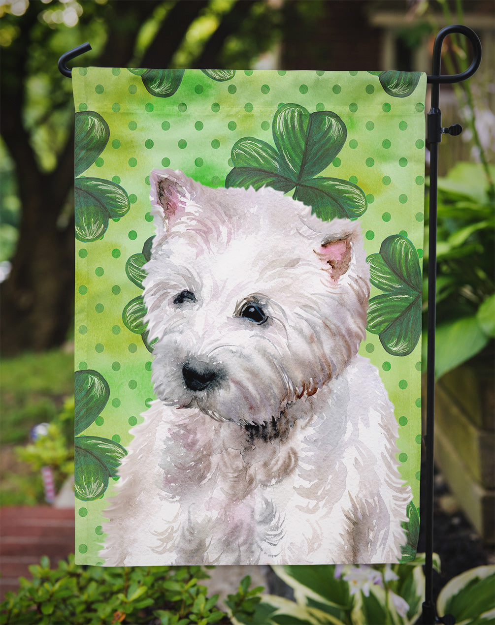 Westie St Patrick's Garden Flag Mailbox Decorative Yard Banner Outside Patio Artwork for Flower Beds, Garden Size, Multicolor