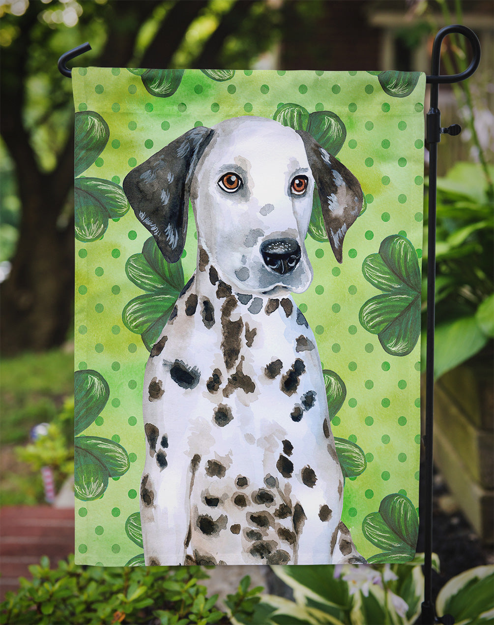 Dalmatian Puppy St Patrick's Garden Flag Mailbox Decorative Yard Banner Outside Patio Artwork for Flower Beds, Garden Size, Multicolor