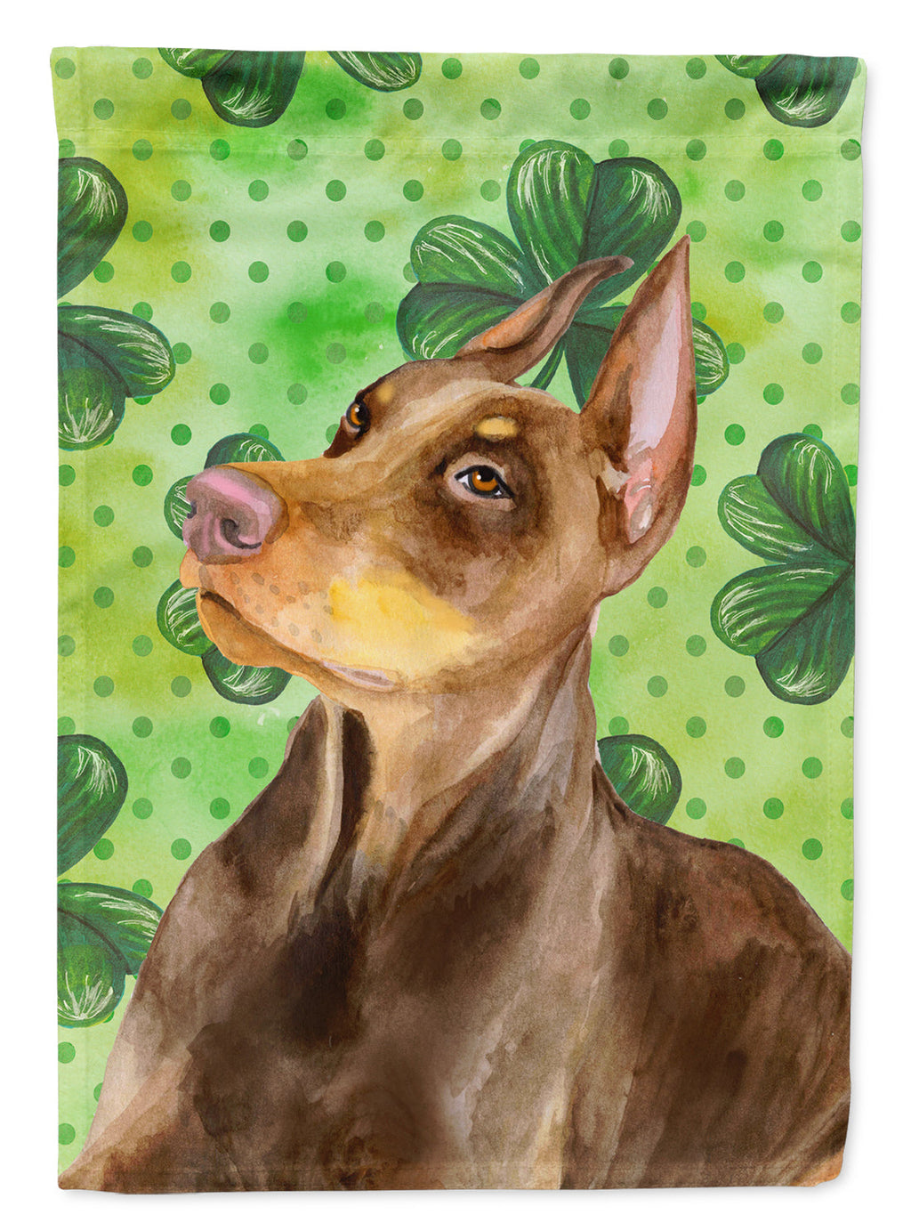Doberman Pinscher St Patrick's Garden Flag Mailbox Decorative Yard Banner Outside Patio Artwork for Flower Beds, Garden Size, Multicolor