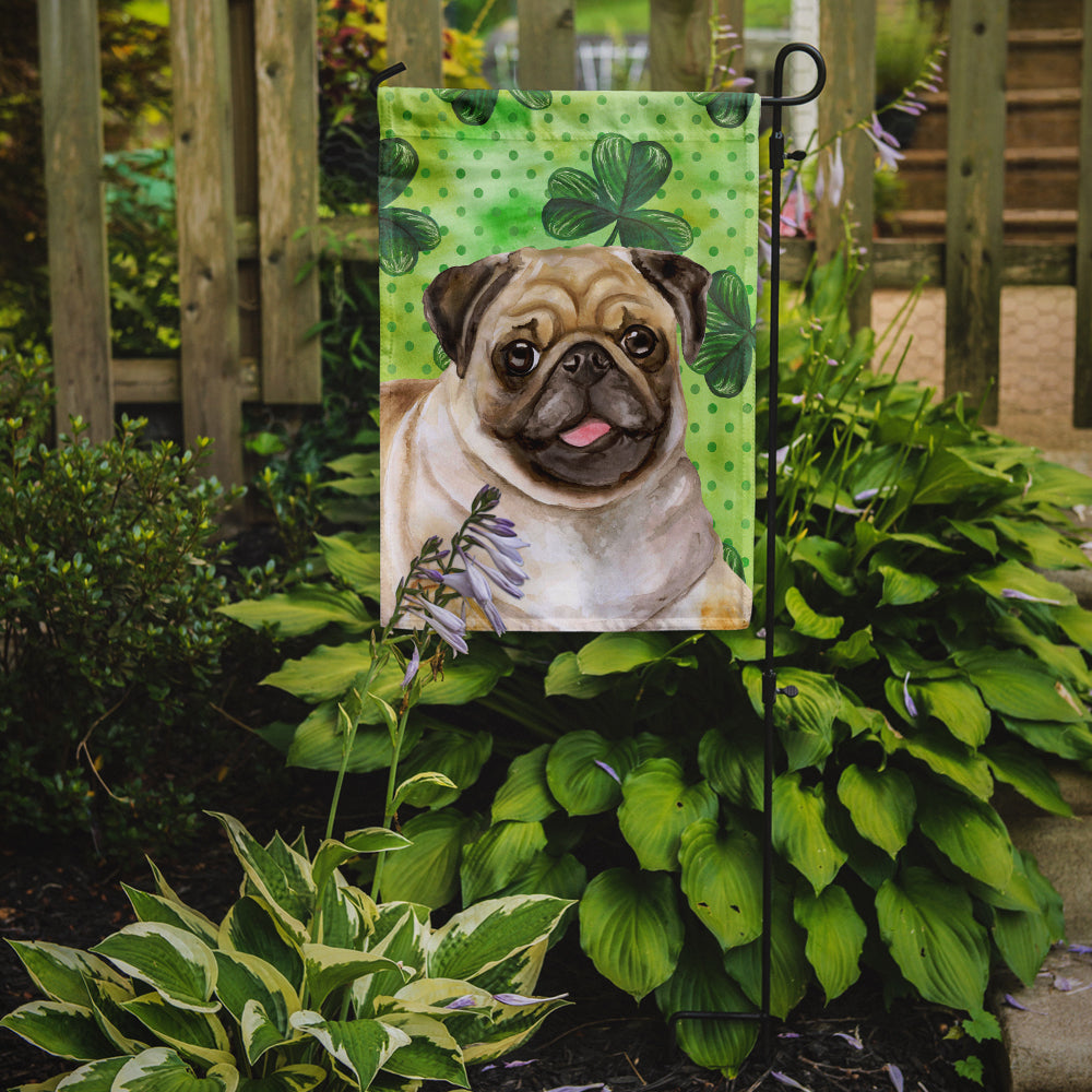 Fawn Pug St Patrick's Garden Flag Mailbox Decorative Yard Banner Outside Patio Artwork for Flower Beds, Garden Size, Multicolor