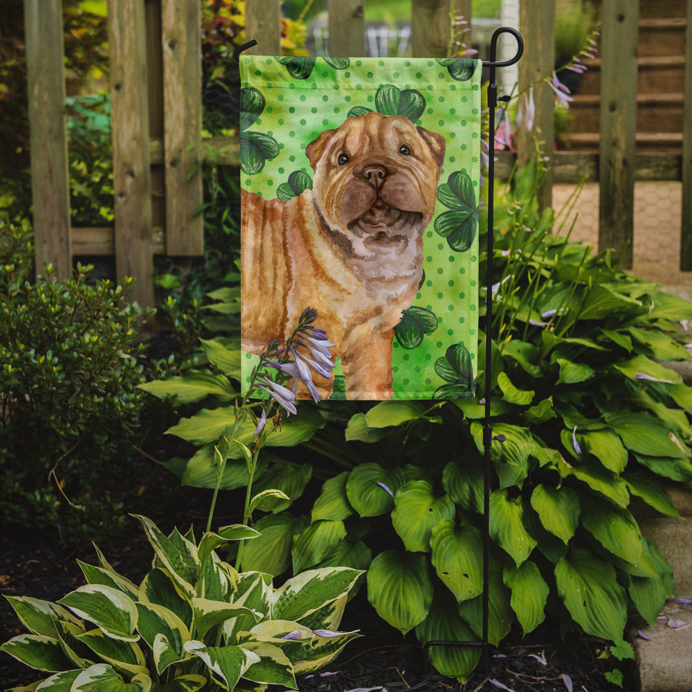 Shar Pei Puppy St Patrick's Garden Flag Mailbox Decorative Yard Banner Outside Patio Artwork for Flower Beds, Garden Size, Multicolor