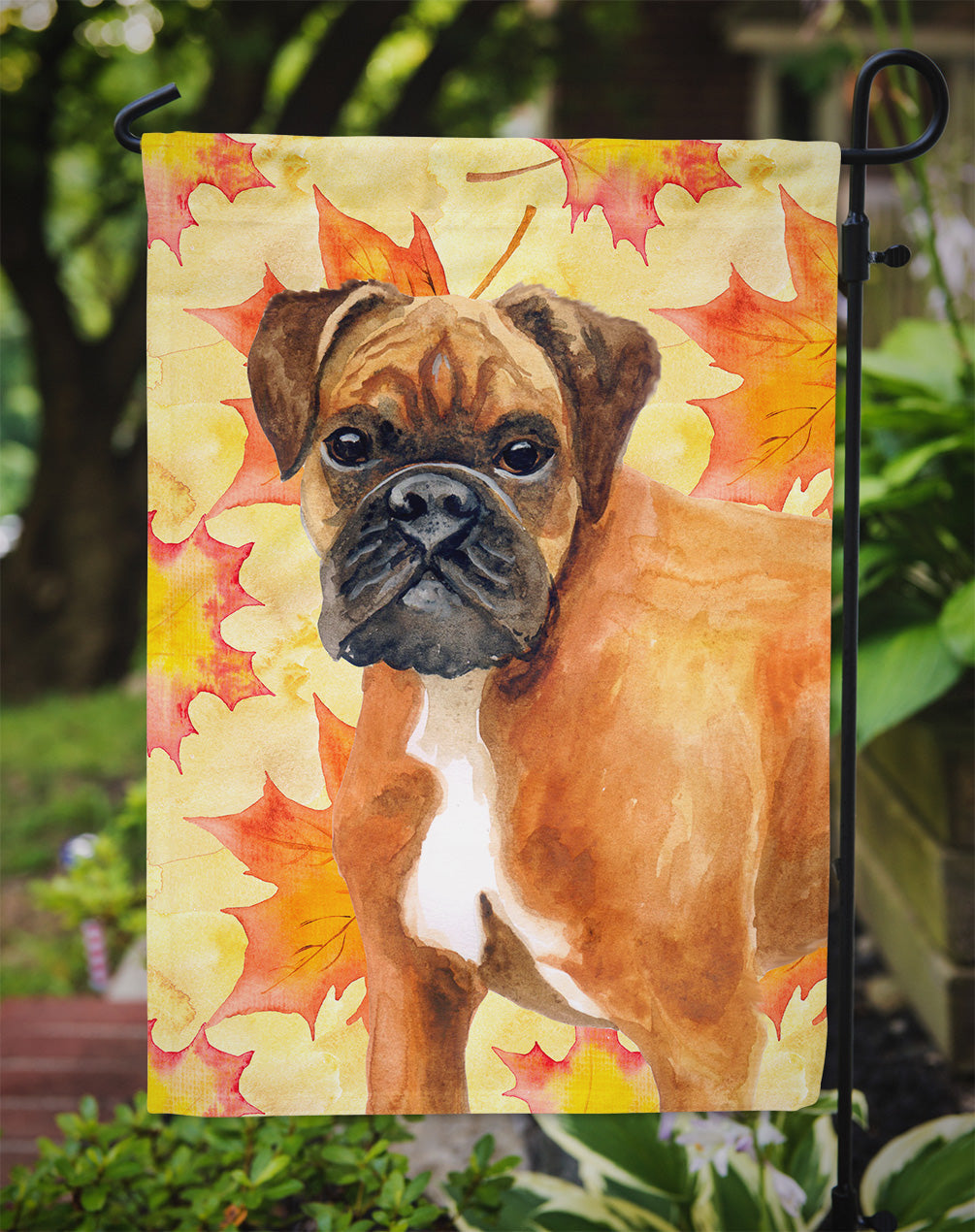 German Boxer Fall Garden Flag Mailbox Decorative Yard Banner Outside Patio Artwork for Flower Beds, Garden Size, Multicolor