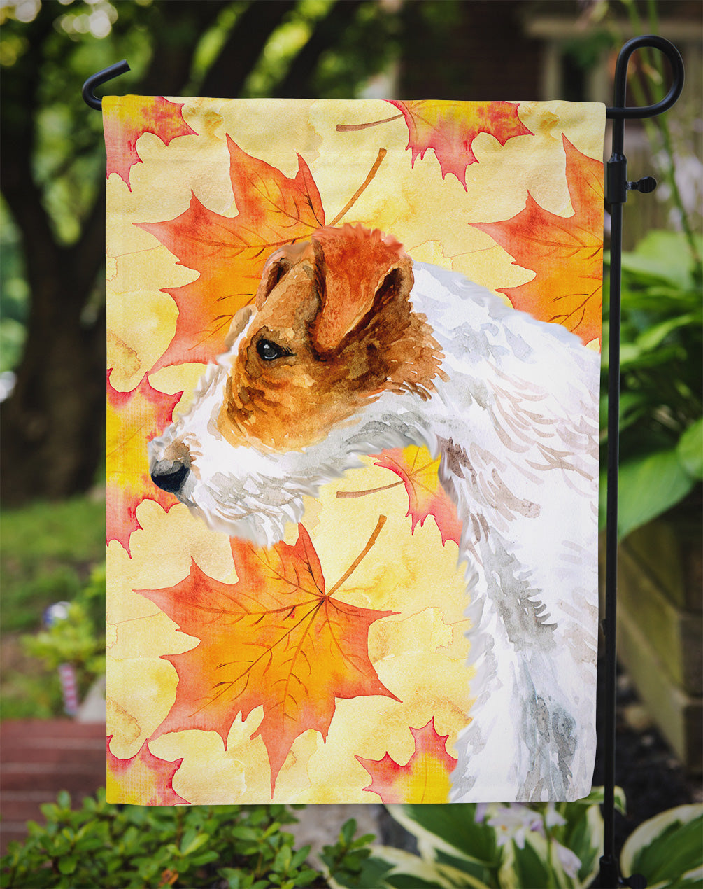 Fox Terrier Fall Garden Flag Mailbox Decorative Yard Banner Outside Patio Artwork for Flower Beds, Garden Size, Multicolor