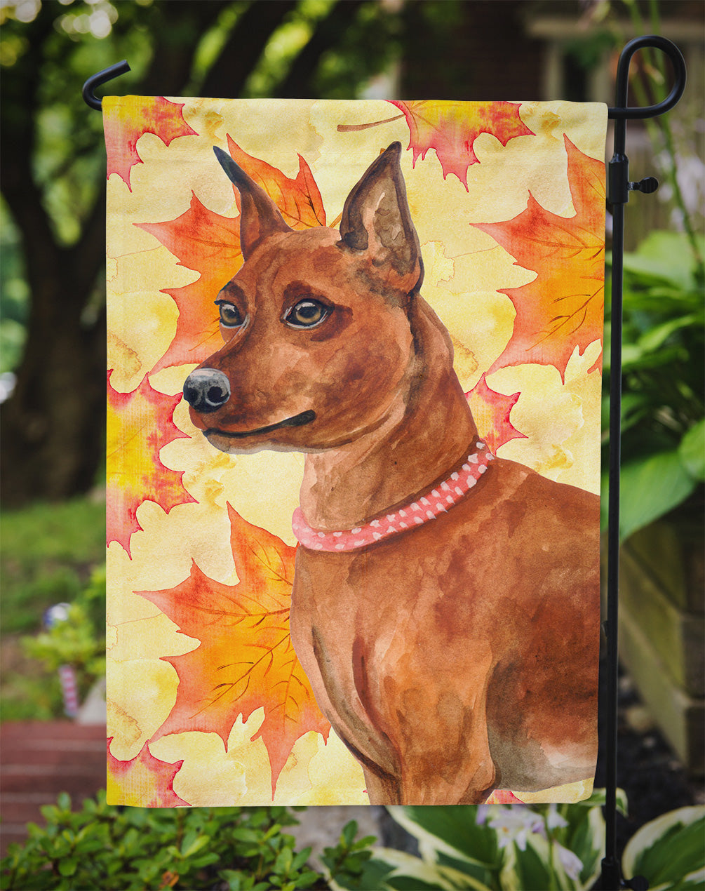 Miniature Pinscher Fall Garden Flag Mailbox Decorative Yard Banner Outside Patio Artwork for Flower Beds, Garden Size, Multicolor
