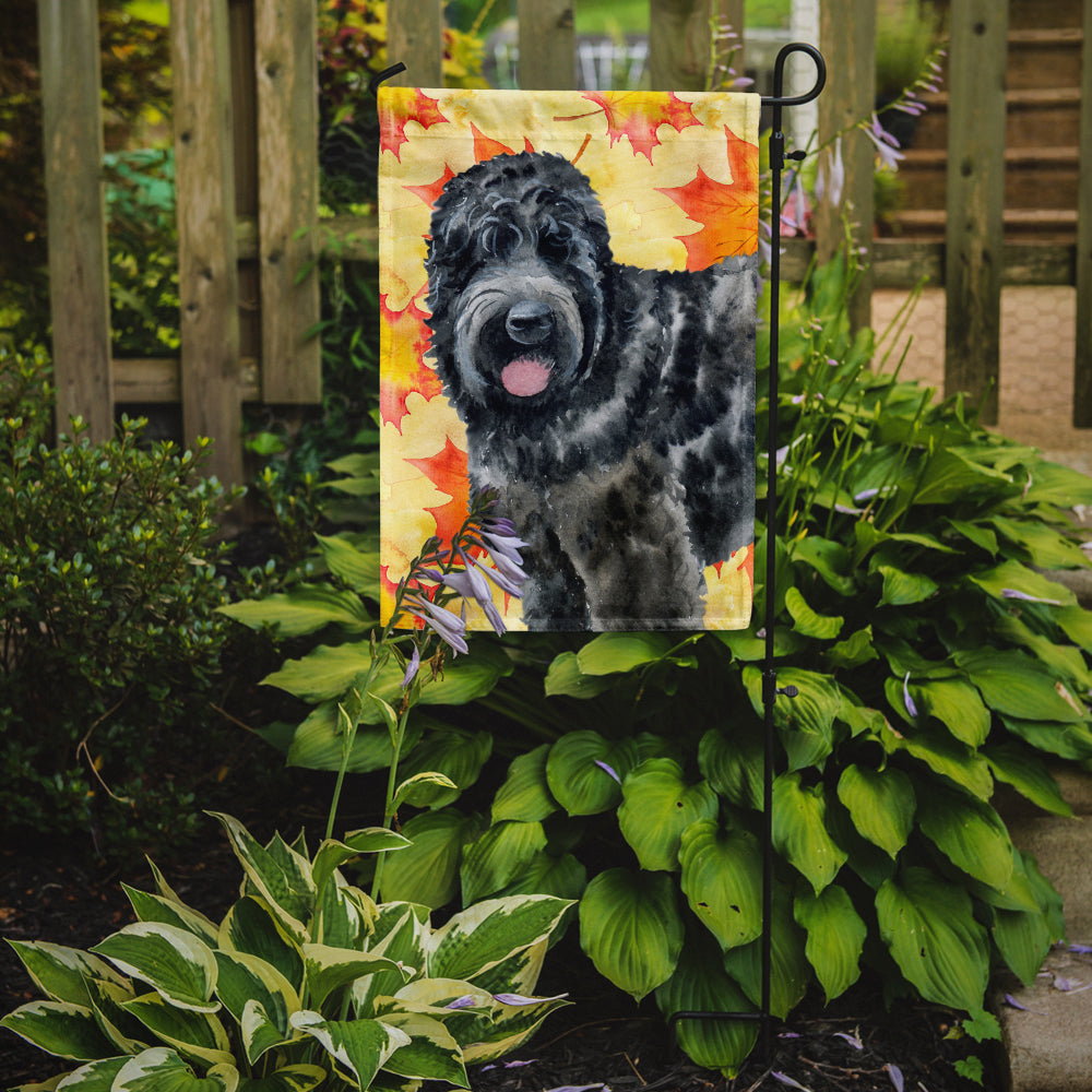 Black Russian Terrier Fall Garden Flag Mailbox Decorative Yard Banner Outside Patio Artwork for Flower Beds, Garden Size, Multicolor