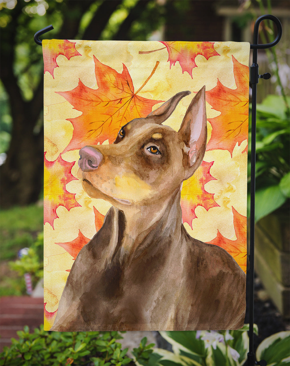 Doberman Pinscher Fall Garden Flag Mailbox Decorative Yard Banner Outside Patio Artwork for Flower Beds, Garden Size, Multicolor