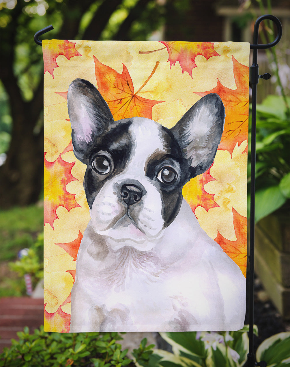 French Bulldog Black White Fall Garden Flag Mailbox Decorative Yard Banner Outside Patio Artwork for Flower Beds, Garden Size, Multicolor