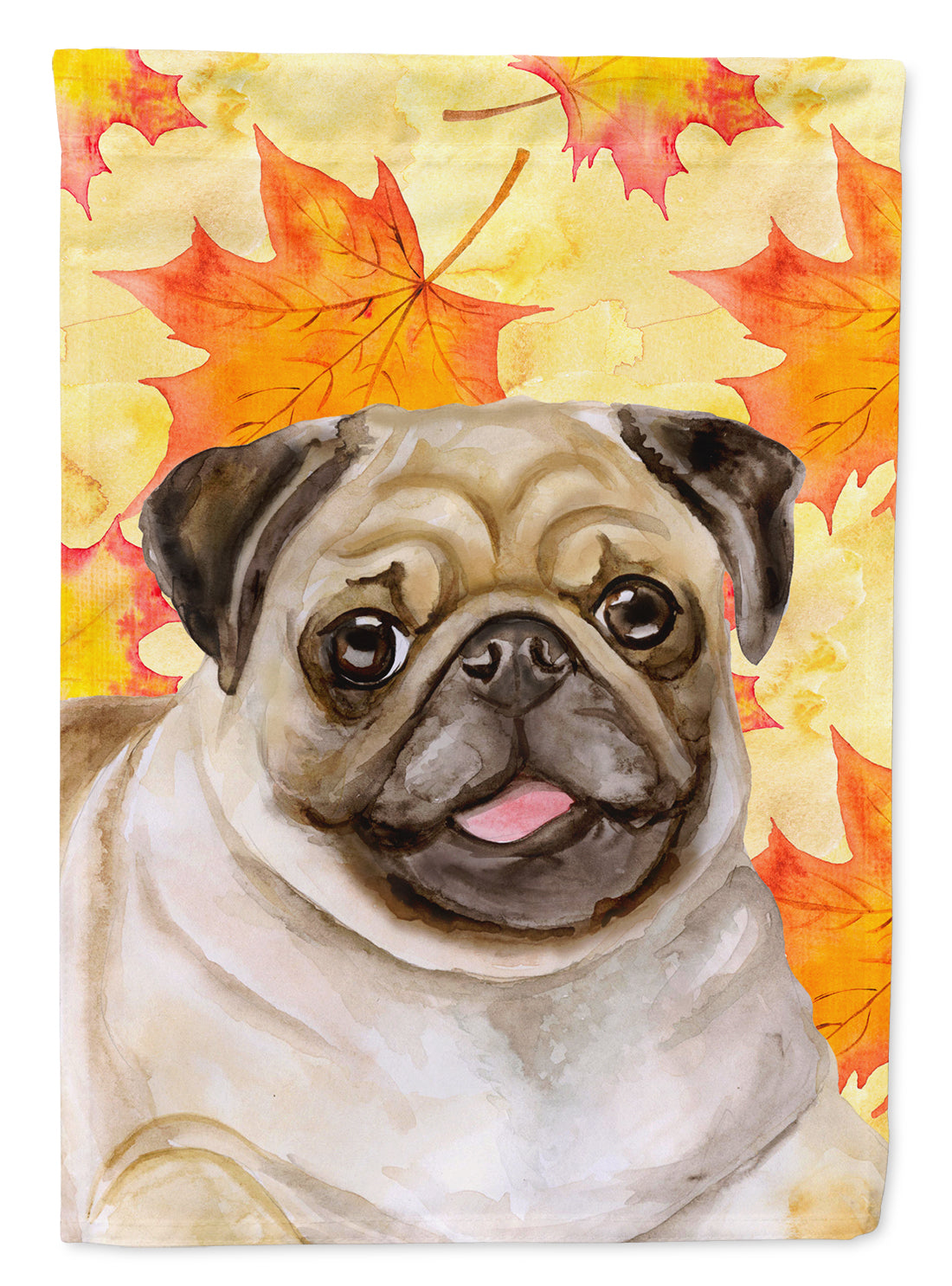 Fawn Pug Fall Garden Flag Mailbox Decorative Yard Banner Outside Patio Artwork for Flower Beds, Garden Size, Multicolor