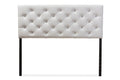 Baxton Studio Viviana Modern and Contemporary White Faux Leather Upholstered Button-tufted Queen Size Headboard
