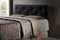 Baxton Studio Dalini Modern and Contemporary Full Black Faux Leather Headboard with Faux Crystal Buttons