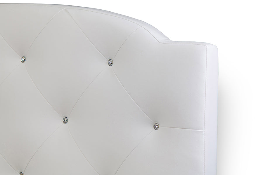 Baxton Studio Canterbury White Leather Contemporary Full-Size Bed