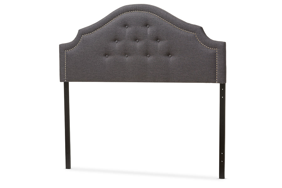 Baxton Studio Cora Modern and Contemporary Dark Grey Fabric Upholstered King Size Headboard