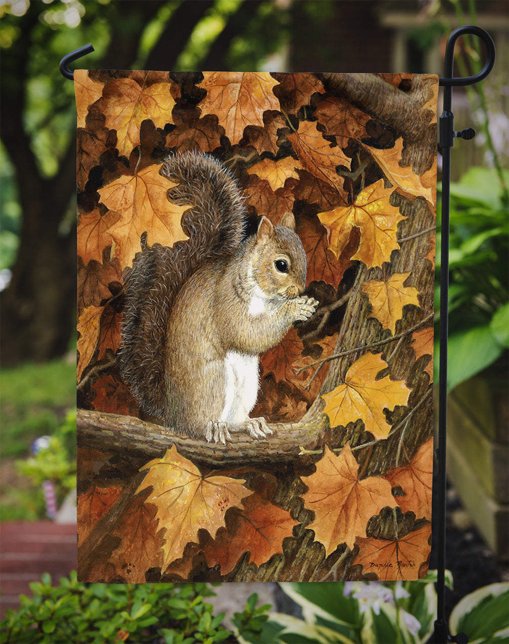 Autumn Grey Squirrel by Daphne Baxter Garden Flag Mailbox Decorative Yard Banner Outside Patio Artwork for Flower Beds, Garden Size, Multicolor