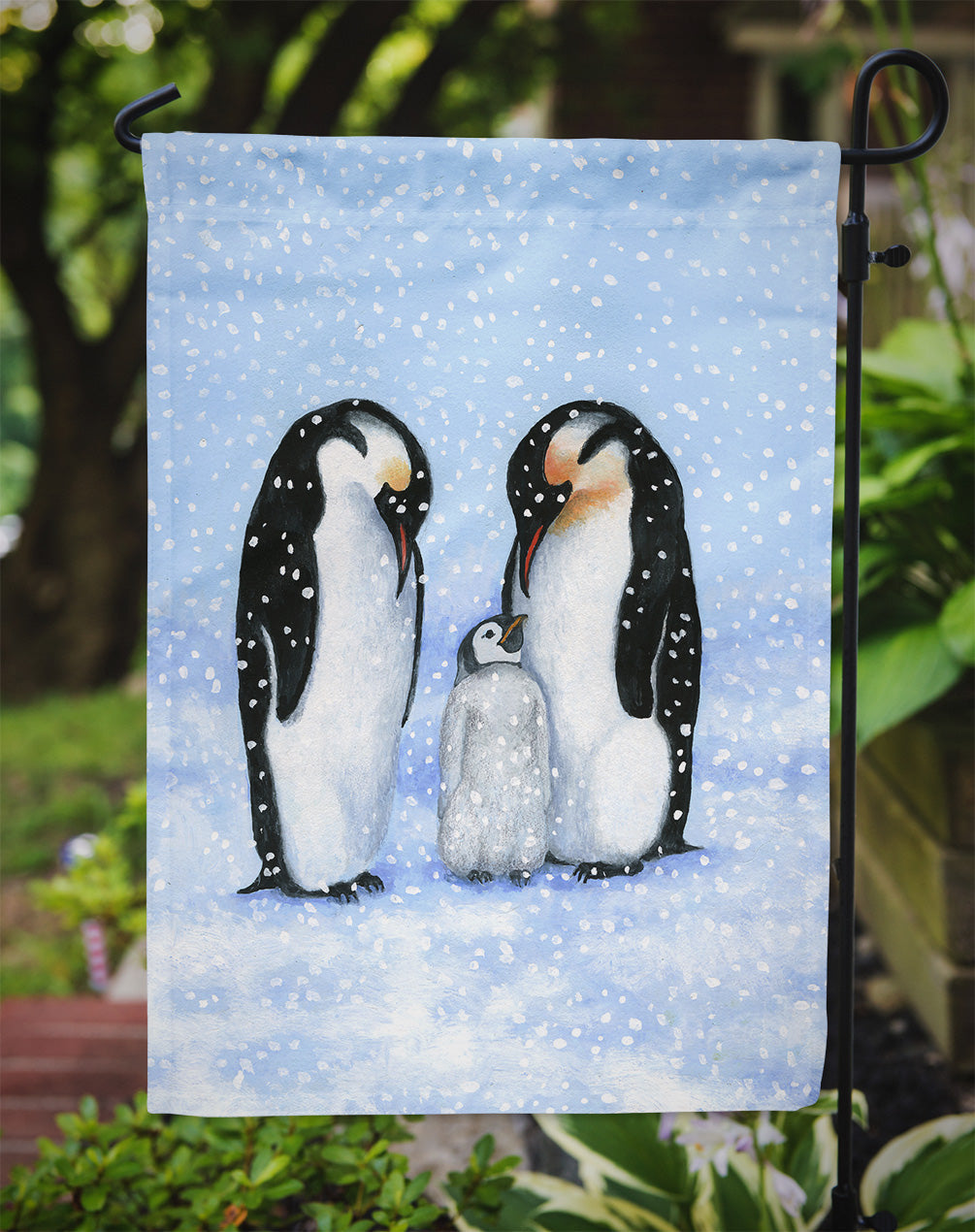 Penguin Family by Daphne Baxter Garden Flag Mailbox Decorative Yard Banner Outside Patio Artwork for Flower Beds, Garden Size, Multicolor