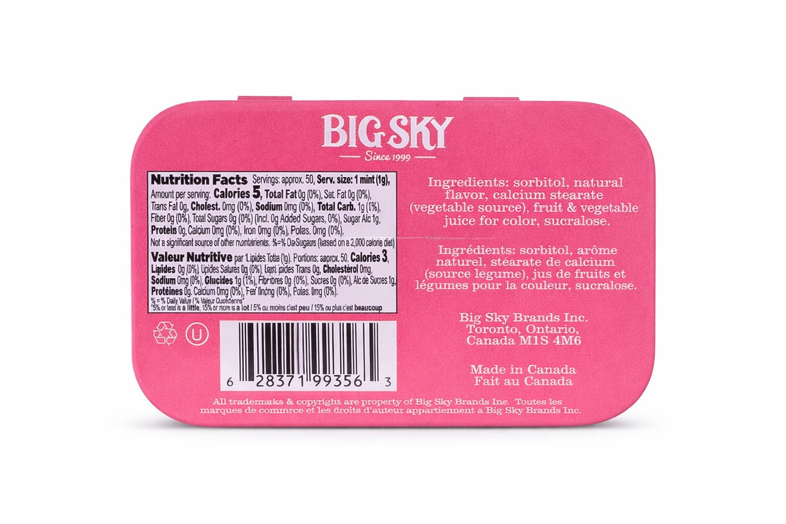 Big Sky Mints - Bubble Gum (50g) 6Pack
