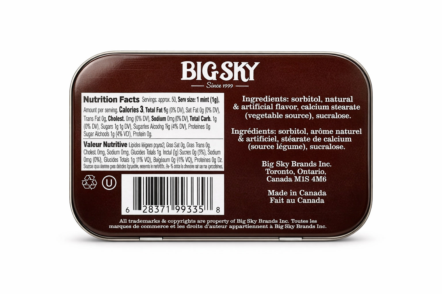 Big Sky Chocolate Mints (50g) 6 pack