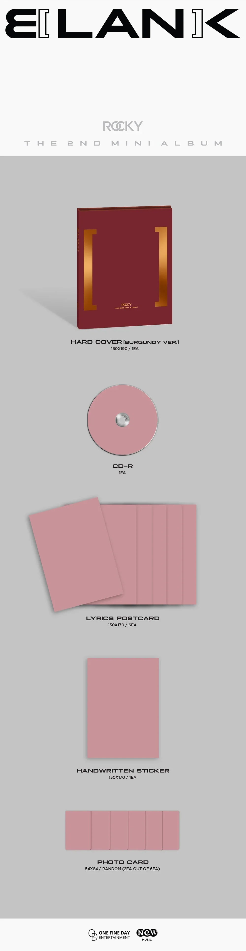 Rocky 2nd Mini Album - Blank (Burgundy Ver.)