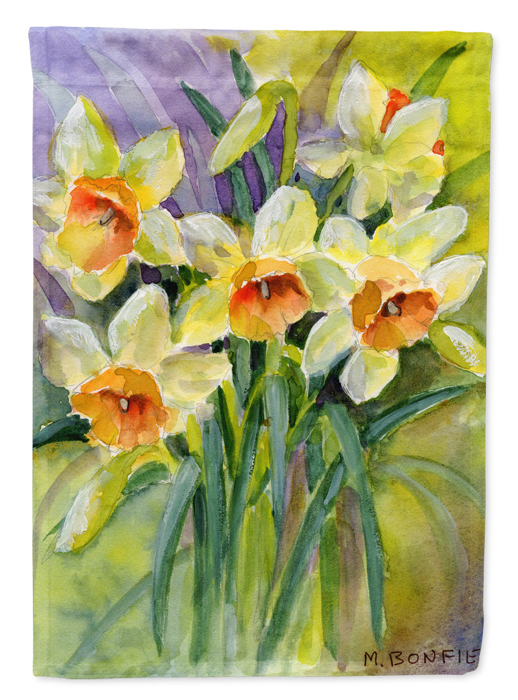 Daffodils by Maureen Bonfield Garden Flag Mailbox Decorative Yard Banner Outside Patio Artwork for Flower Beds, Garden Size, Multicolor