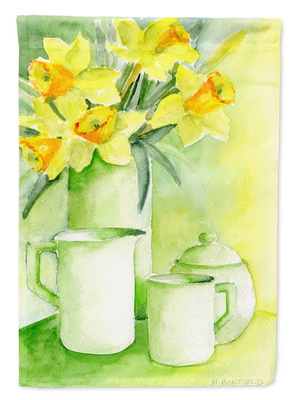 Yellow Daffodils by Maureen Bonfield Garden Flag Mailbox Decorative Yard Banner Outside Patio Artwork for Flower Beds, Garden Size, Multicolor