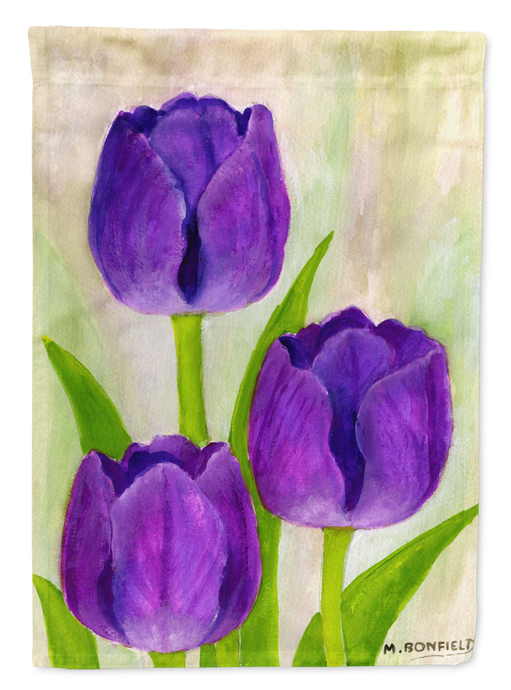 Purple Tulips by Maureen Bonfield Garden Flag Mailbox Decorative Yard Banner Outside Patio Artwork for Flower Beds, Garden Size, Multicolor